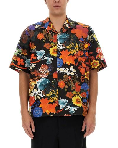 Moschino Shirt With Floral Pattern - Orange