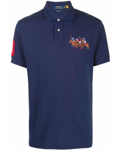 Ralph Lauren Polo Pony-motif Cotton Polo Shirt - Blue