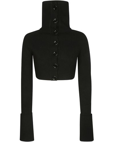 Sportmax Long-sleeved Cropped Cardigan - Black
