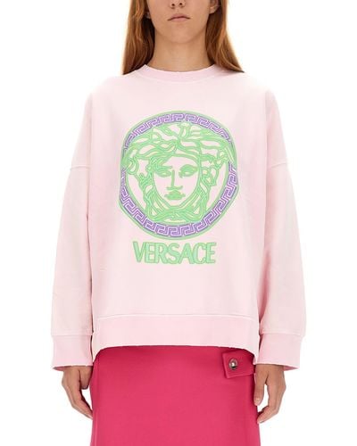 Versace Sweatshirt With Medusa Logo - Gray