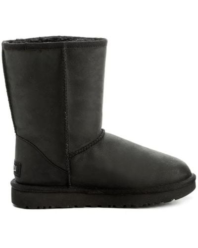 UGG W Classic Short Leather Shoes - Black
