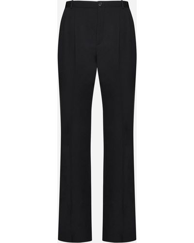 Saint Laurent Wool Tuxedo Trousers - Black