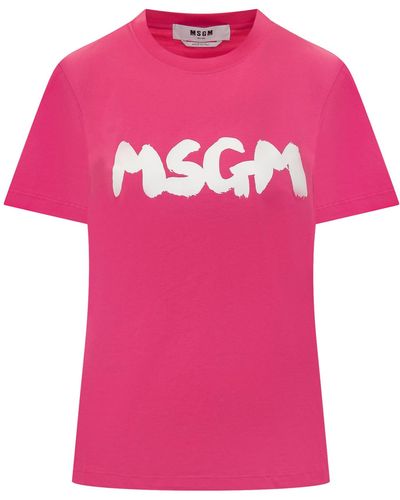 MSGM T-shirt With Logo - Pink