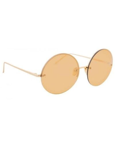 Linda Farrow Round Frame Sunglasses - Black