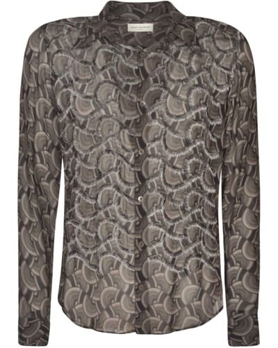 Dries Van Noten Celdon Embroidered Shirt - Grey