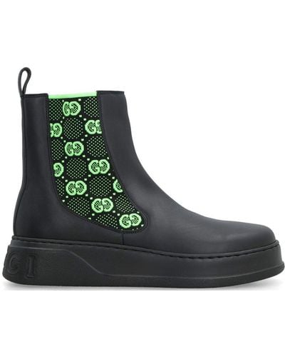 Gucci Gg Supreme Slip-On Ankle Boots - Green