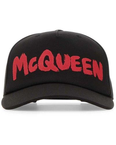 Alexander McQueen Graffiti Logo Printed Baseball Cap - Red