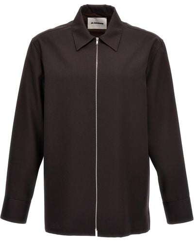 Jil Sander Wool Gabardine Overshirt Shirt, Blouse - Brown