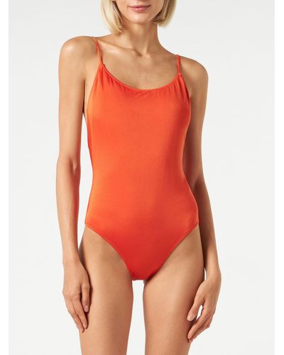 Mc2 Saint Barth Shiny One Piece Swimsuit - Orange