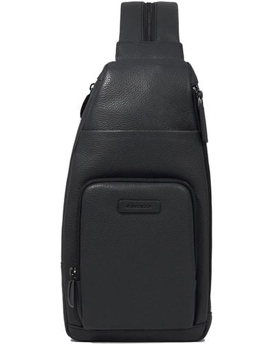 Piquadro Shoulder Bag For Ipad Mini, Portable As A Backpack - Black
