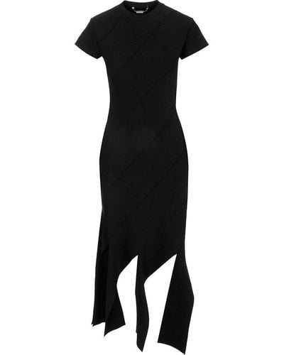 Stella McCartney : Compact Knit Stripes Dress - Black