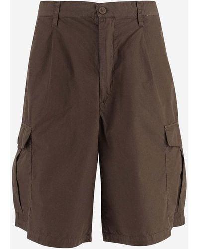 Emporio Armani Cotton Bermuda Shorts - Brown