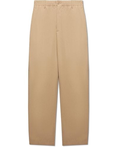 Gucci Trousers With Logo - Natural