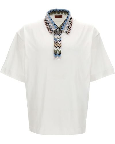 Missoni Zigzag Collar Shirt Polo - White