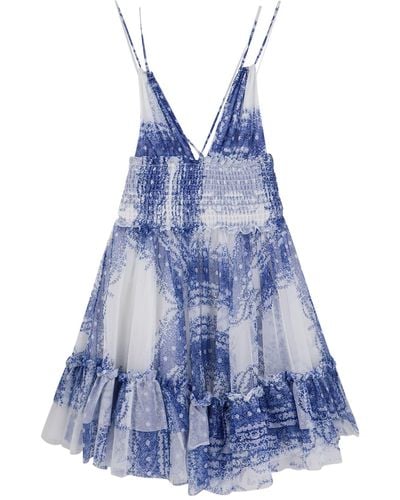 Philosophy Di Lorenzo Serafini Floral Print Dress - Blue