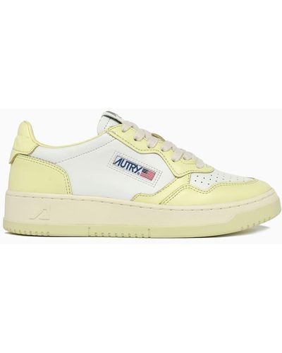 Autry Medalist Leather Sneakers - Yellow