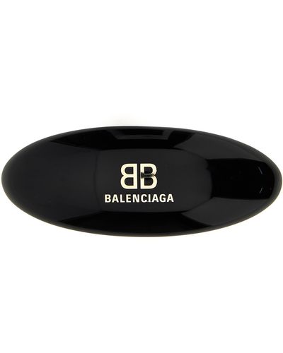 Balenciaga Logo Hair Clip Hair Accessories - Black