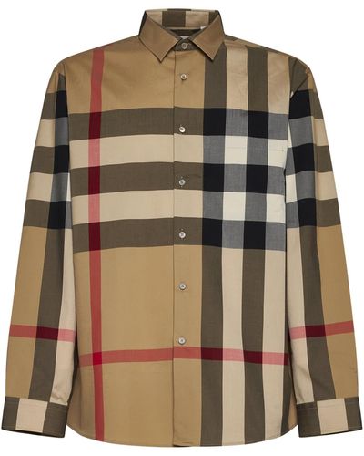 Burberry Summerton Check Cotton Shirt - Brown