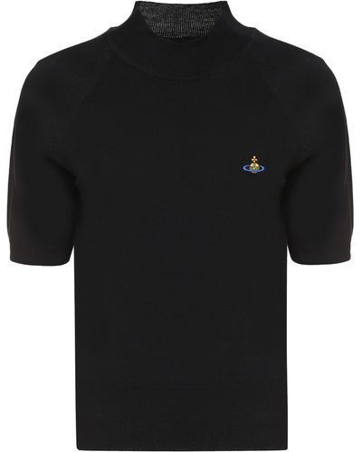 Vivienne Westwood Bea Logo Knitted T-Shirt - Black