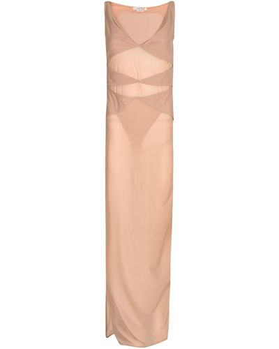 ALESSANDRO VIGILANTE V-Neck Sleeveless Paneled Dress - Pink