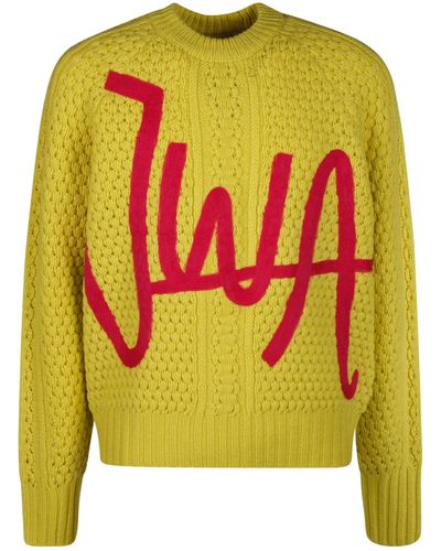 JW Anderson Crewneck Cable Sweater - Yellow