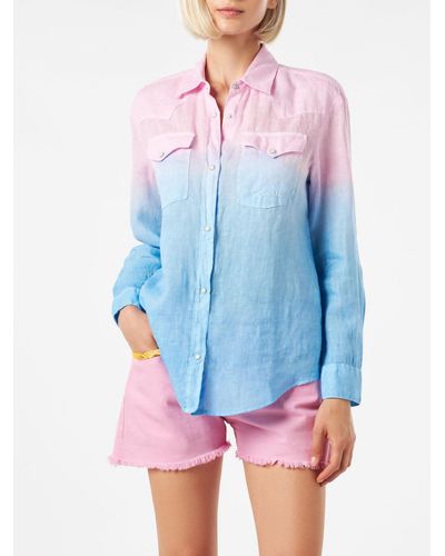 Mc2 Saint Barth Shirt With Pink And Blue Gradient Colours