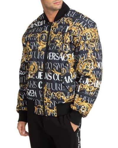 Versace Logo Couture Bomber Jacket - Gray