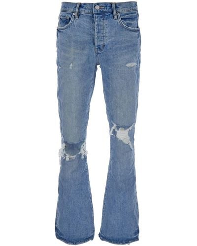 Purple Brand Light Flared Jeans With Rips - Blue