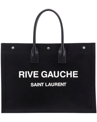 Saint Laurent Leather Closure With Snap Buttons Shoulder Bags - Black
