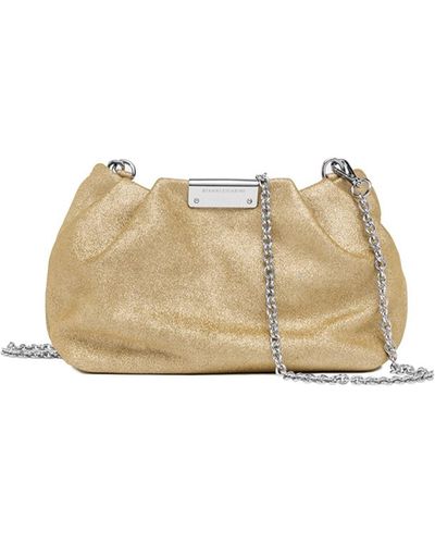 Gianni Chiarini Glitter Pearl Clutch Bag With Curled Effect - Natural