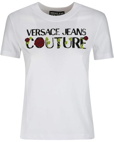 Versace Jeans Couture Roses Logo T-shirt - White