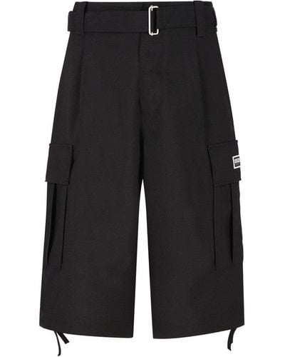 KENZO Belted Cargo Shorts - Black