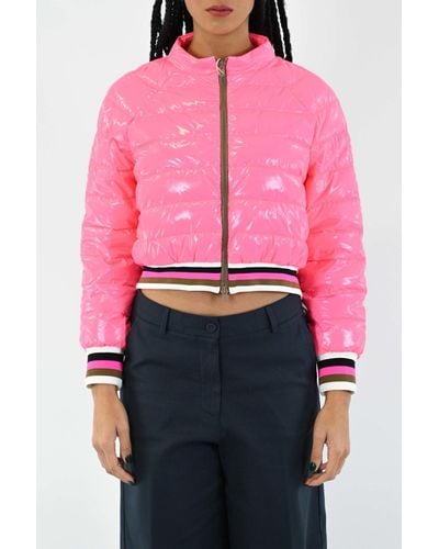 Herno Glossy Bomber Jacket - Pink