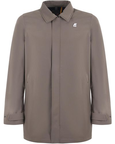 K-Way Trench Benny Bonded In Tessuto Tecnico - Brown