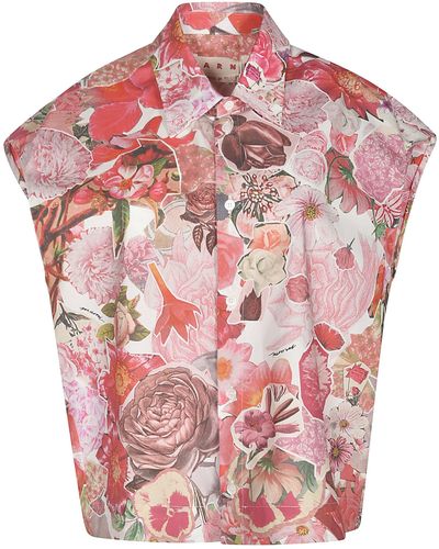 Marni Floral Sleeveless Shirt - Pink