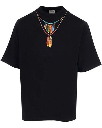 Marcelo Burlon Black Feather Necklace T-shirt