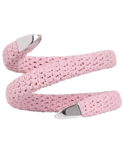Bottega Veneta Crochet Spiral Bracelet - Pink