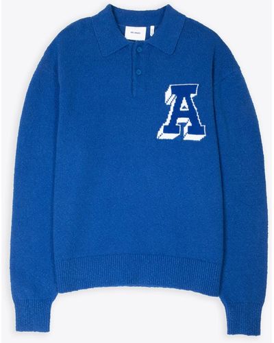 Axel Arigato Team Polo Sweater Royal Cotton Blend Polo Sweater - Blue