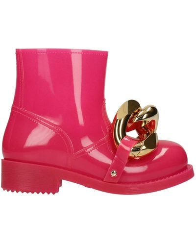 JW Anderson Low Heels Ankle Boots In Rubber/plasic - Pink