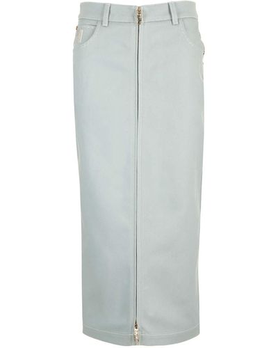 Fendi Denim Midi Skirt - Grey