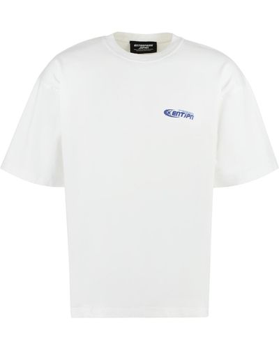 ENTERPRISE JAPAN Ss Eyes Cotton Crew-Neck T-Shirt - White