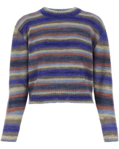 A.P.C. Embroidered Mohair And Alpaca Blend Abby Sweater - Blue