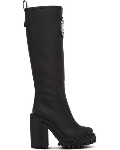 Dolce & Gabbana Trekking High Rain Boots With Logo - Black