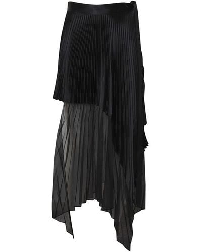 Peter Do Silk Satin And Chiffon Skirt - Black