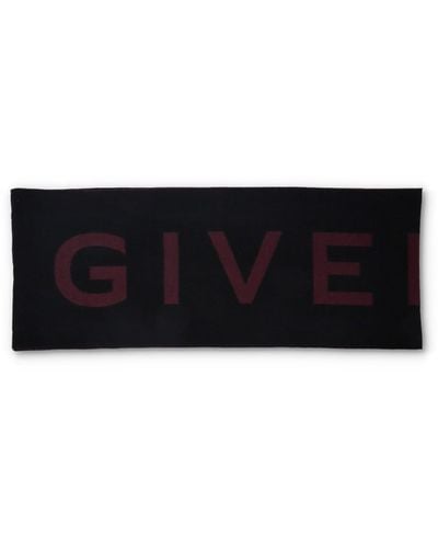 Givenchy Wool Logo Scarf - Black