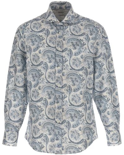Brunello Cucinelli Patterned Shirt - Grey