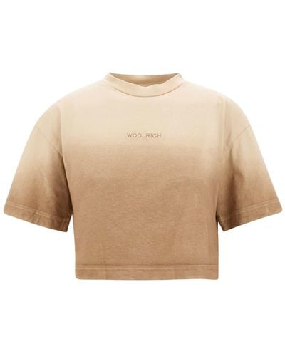 Woolrich Dip Dye Cotton T-Shirt - Natural