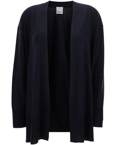 Allude Open Cardigan With Long Sleeves - Blue