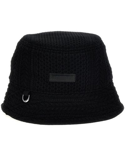 Jacquemus Le Bob Belo Cable Knit Bucket Hat - Black