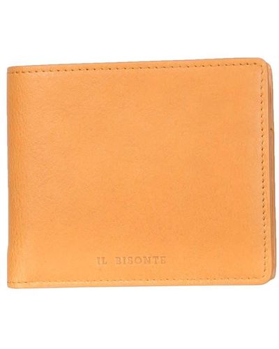 Il Bisonte Leather Bifold Wallet - Orange
